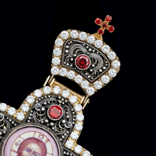 2.10.0191п-1 Крест наперсный из серебра 925 пробы в позолоте фото 6