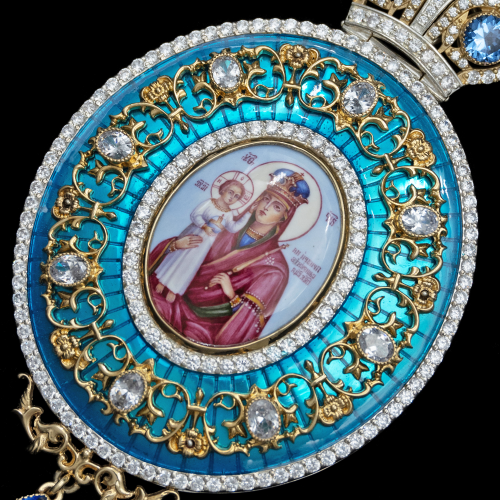 2.7.0630п-1/44п Панагия серебряная 925 пробы в позолоте фото 4