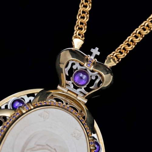 2.7.2277ф-14/113п Панагия серебряная 925 пробы фото 3