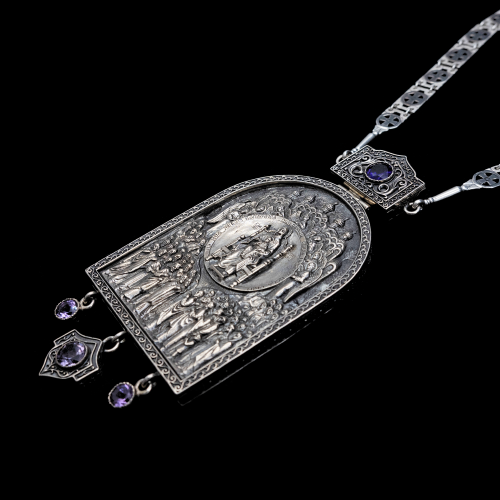 2.7.0328н/19 Панагия из серебра 925 пробы  фото 6