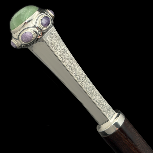 2.7.2922нр Посох серебряный с натуральными камнями фото 8