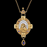 2.7.2309ф/112п Панагия серебряная 925 пробы в позолоте