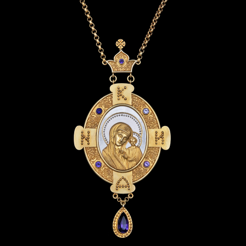 2.7.2309ф/112п Панагия серебряная 925 пробы в позолоте