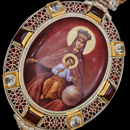 2.7.2455нфгэ-1/63 Панагия из серебра 925 пробы  фото 4