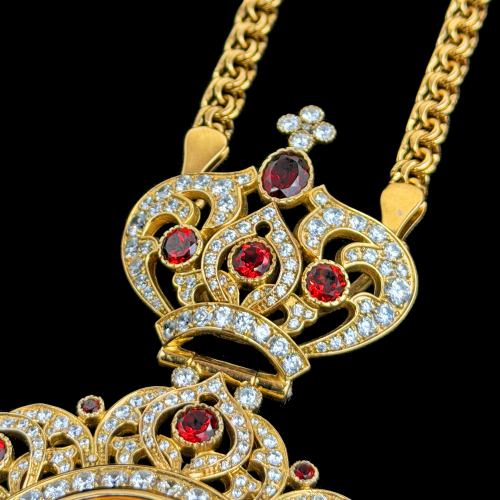 2.7.2536нп-1/1п Панагия из серебра 925 пробы в позолоте фото 5