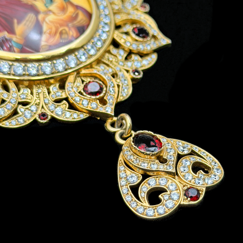 2.7.2536нп-1/1п Панагия из серебра 925 пробы в позолоте фото 3