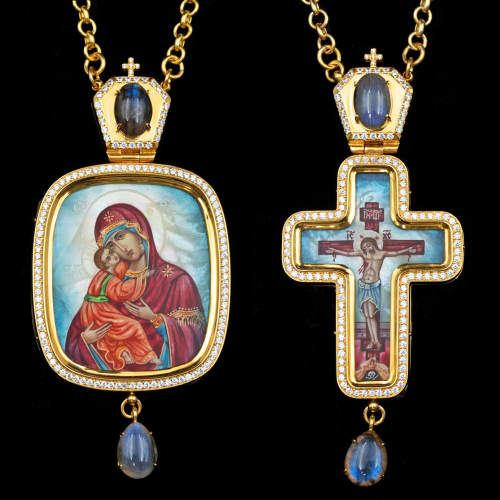 2.7.2888нп-15/33п-К Архиерейский наперсный комплект серебряный с позолотой 