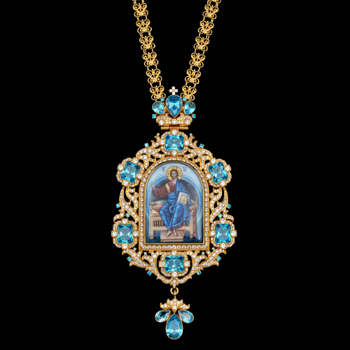 2.7.2067п-1/41п Панагия из серебра 925 пробы в позолоте 