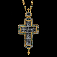 2.10.0177пр/52п Крест наперсный из серебра 925 пробы в позолоте