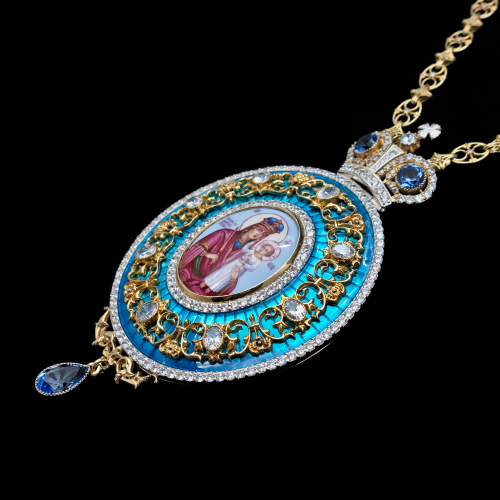 2.7.0630п-1/44п Панагия серебряная 925 пробы в позолоте фото 2