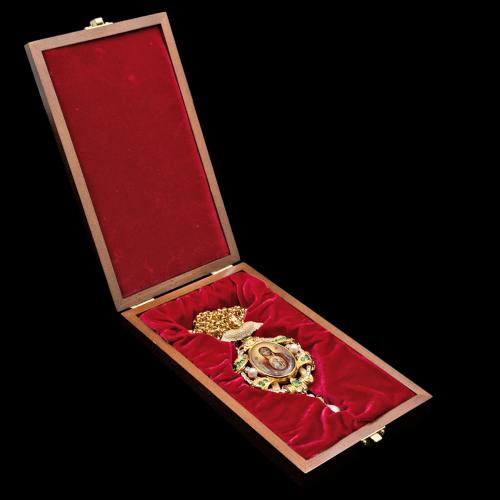 2.7.1867п-1/112п Панагия из серебра 925 пробы в позолоте фото 2