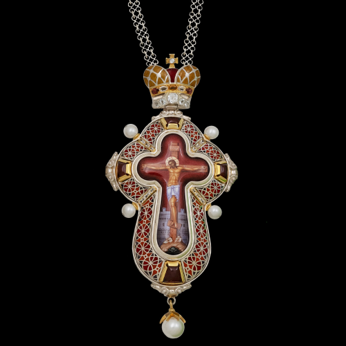 2.10.0585нфгэ-1/63 Крест наперсный из серебра 925 пробы