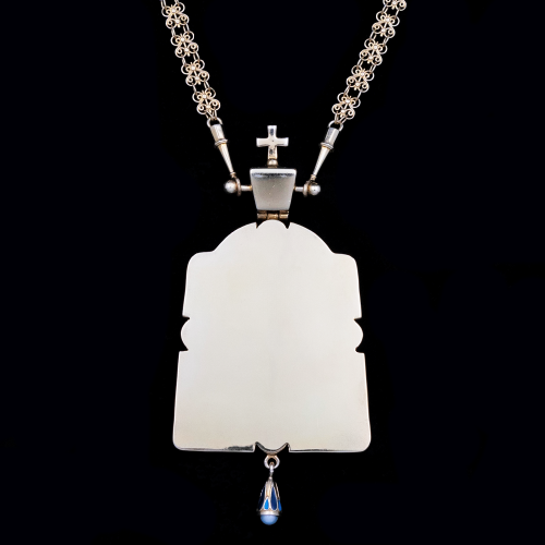 2.7.1541пэ-1/41п Панагия из серебра 925 пробы в позолоте фото 2