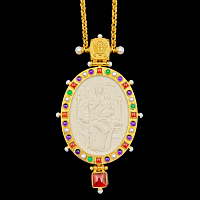 2.7.2204нп-14/112п Панагия из серебра 925 пробы в позолоте