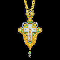 2.10.0537п-1/24п Крест наперсный из серебра 925 пробы в позолоте