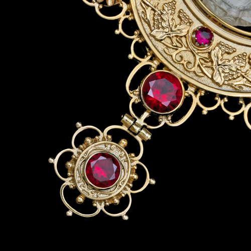 2.7.2187п-17/88п Панагия серебряная 925 пробы в позолоте фото 4