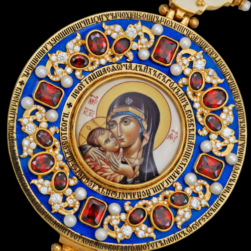 2.7.2184пэ-19/64п Панагия из серебра 925 пробы в позолоте фото 4