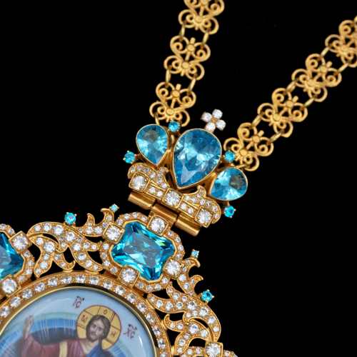 2.7.2067п-1/41п Панагия из серебра 925 пробы в позолоте  фото 5