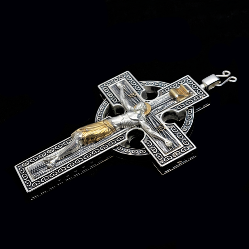 2.10.0307р Крест наперсный из серебра 925 пробы фото 2