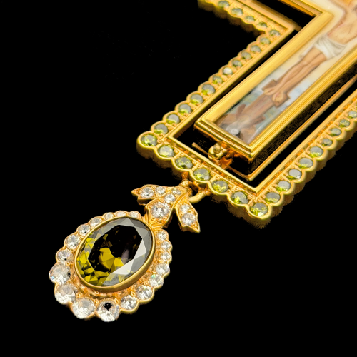 2.10.0669п-1/93п Крест наперсный из серебра 925 пробы в позолоте фото 3