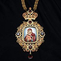 2.7.2196п-15/88п Панагия из серебра 925 пробы в позолоте 