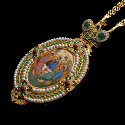 2.7.2535нпгэ-1/141п Панагия из серебра 925 пробы в позолоте  фото 7