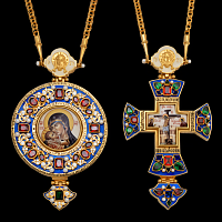 2.7.2184пэ-19/64п-К Архиерейский наперсный комплект серебряный в позолоте
