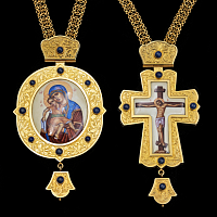 2.7.2596нп-1/104п-К Архиерейский наперсный комплект серебряный с позолотой 