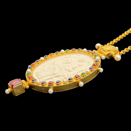 2.7.2204нп-14/112п Панагия из серебра 925 пробы в позолоте фото 6