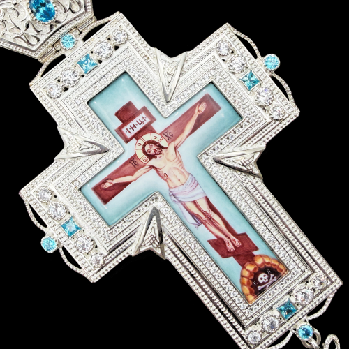 2.10.0273-1/1 Крест наперсный из серебра 925 пробы фото 4