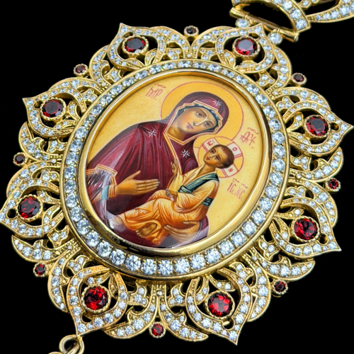 2.7.2536нп-1/1п Панагия из серебра 925 пробы в позолоте фото 4