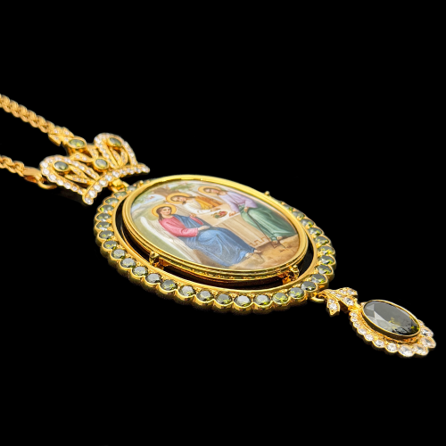 2.7.2762п-1/93п Панагия из серебра 925 пробы в позолоте  фото 6