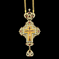2.10.0614нп-1/1п Крест наперсный из серебра 925 пробы в позолоте