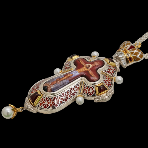 2.10.0585нфгэ-1/63 Крест наперсный из серебра 925 пробы фото 2