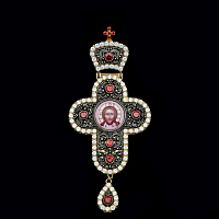 2.10.0191п-1 Крест наперсный из серебра 925 пробы в позолоте