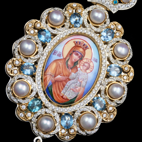 2.7.1120нф-1/44п Панагия из серебра 925 пробы  фото 5