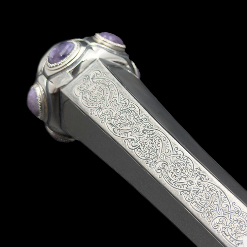 2.7.2922нр Посох серебряный с натуральными камнями фото 3