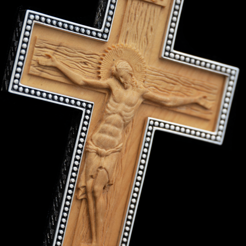 2.10.0362р-13 Крест наперсный из серебра 925 пробы фото 3