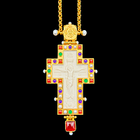 2.10.0533нп-14/112п Крест наперсный из серебра 925 пробы в позолоте