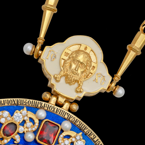 2.7.2184пэ-19/64п Панагия из серебра 925 пробы в позолоте фото 5