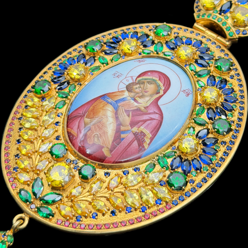 2.7.2232п-1/24п Панагия из серебра 925 пробы в позолоте  фото 4