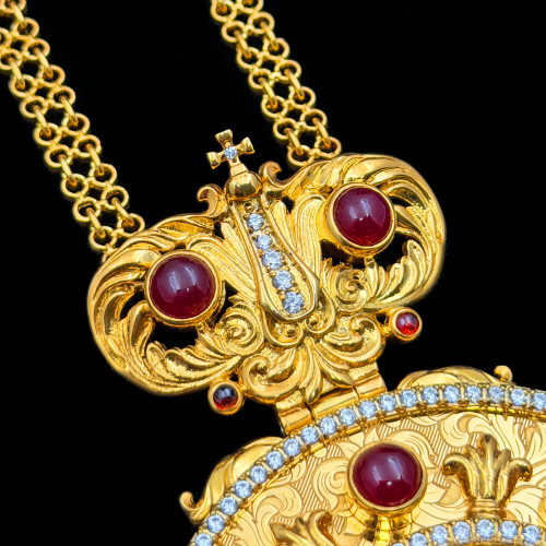 2.7.2649нп-1/41п Панагия из серебра 925 пробы в позолоте фото 5