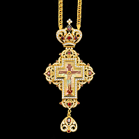 2.10.0614нп-16/1п Крест наперсный из серебра 925 пробы в позолоте