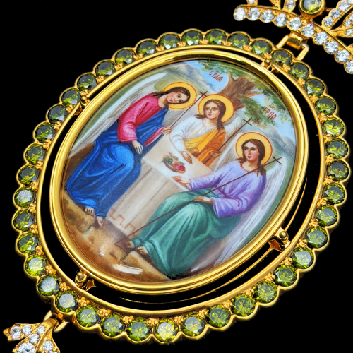 2.7.2762п-1/93п Панагия из серебра 925 пробы в позолоте  фото 4