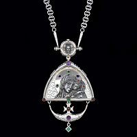 2.7.2270нр/148  Панагия серебряная 925 пробы с патинированием