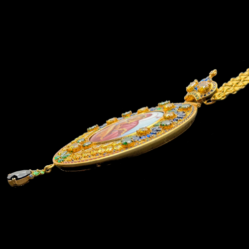 2.7.2232п-1/24п Панагия из серебра 925 пробы в позолоте  фото 6