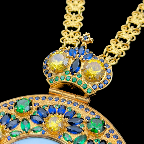 2.7.2232п-1/24п Панагия из серебра 925 пробы в позолоте  фото 5