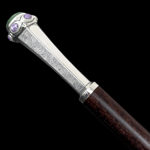 2.7.2922нр Посох серебряный с натуральными камнями фото 6