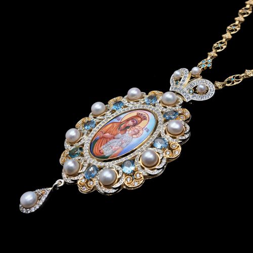 2.7.1120нф-1/44п Панагия из серебра 925 пробы  фото 7