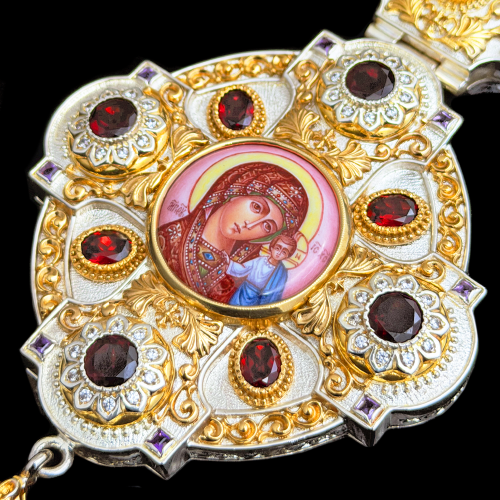 2.7.1135нф-1/52п Панагия из серебра 925 пробы  фото 4